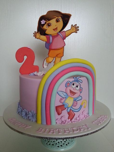 Dora Cake Design, Dora Theme Cake, Dora Birthday Cake, Explorer Birthday Party, Dora Party, Dora Birthday, Dora Cake, Cartoon Birthday Cake, Dora And Friends