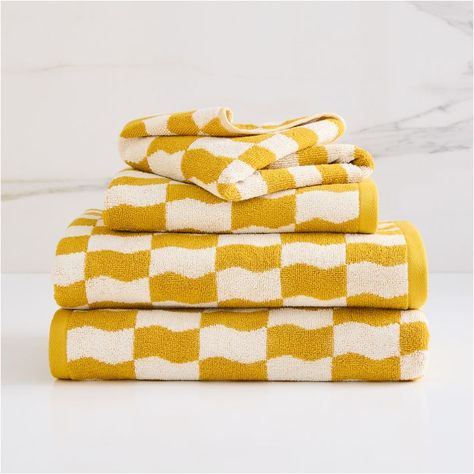 Wavy Blocks Towels | West Elm Fun Towels, Pool Bath, Towel Sets, Email Branding, New West, Mark And Graham, Striped Towels, Room Planner, Key Details