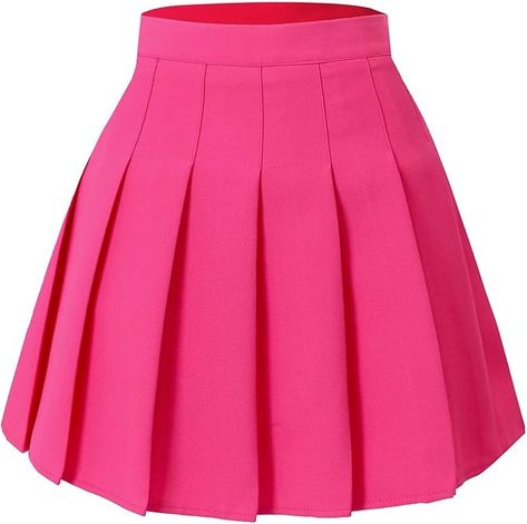 Hoerev Women Girls Short High Waist Pleated Skater Tennis Skirt,Rose,10,XX-Large at Amazon Women’s Clothing store Korean Skirts, Pink Skirts, Chippers, Stocking Stuffers For Women, Skater Skirts, Fashion Queen, Fashion Toys, Pink Outfit, Tennis Skirt