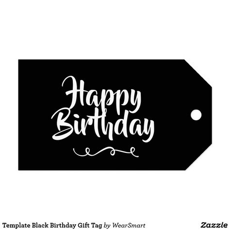 Happy Birthday Andy, Birthday Gift Tags Printable, Gift Tag Template Printable, Black Gift Tags, Minimal Template, Template Black, Birthday Gift Tags, Black Birthday, Gift Tags Printable