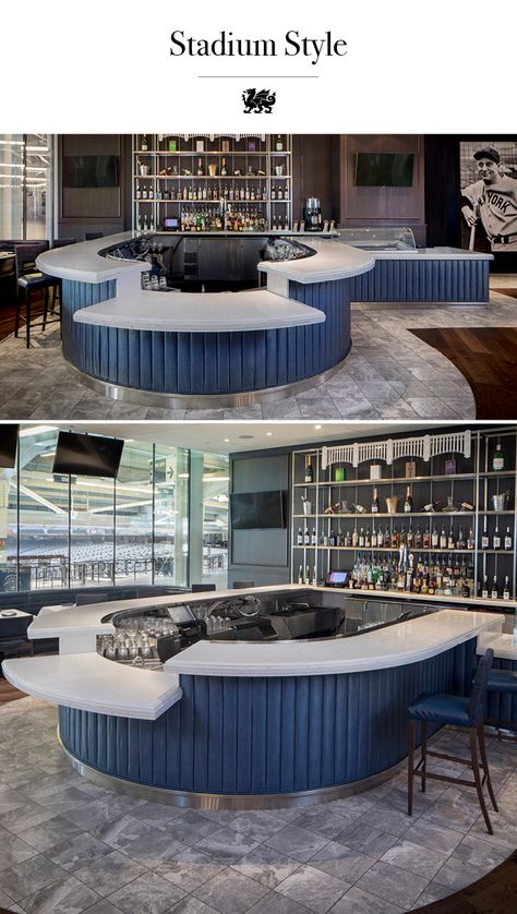 Circular Bar, Home Bar Plans, Bar Restaurant Interior, Cheap Countertops, Bar Plans, Coffee Shop Bar, Yankee Stadium, Lounge Design, Bar Design Restaurant