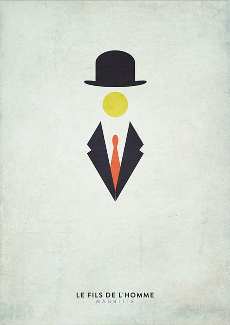 Minimalist Famous Paintings, Famous Paintings Drawing, Famous Art Tattoo Minimalist, Minimalistic Artwork, History Tattoos, Planet Tattoos, René Magritte, Pop Art Illustration, Painting Tattoo