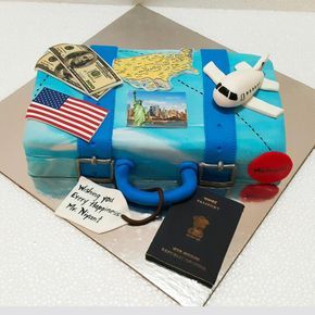 A cake for à Boy moving to The USA. it was quiet a challenging one as he asked.to make it in the smallest quantity possible. And with so much of detailing it gave me jitters. Yet could make it as per his requirement. 30th Birthday Cake For Women, Bon Voyage Cake, Luggage Cake, Welcome Home Cakes, Housewarming Cake, Suitcase Cake, Usa Cake, Farewell Cake, Have A Good Week