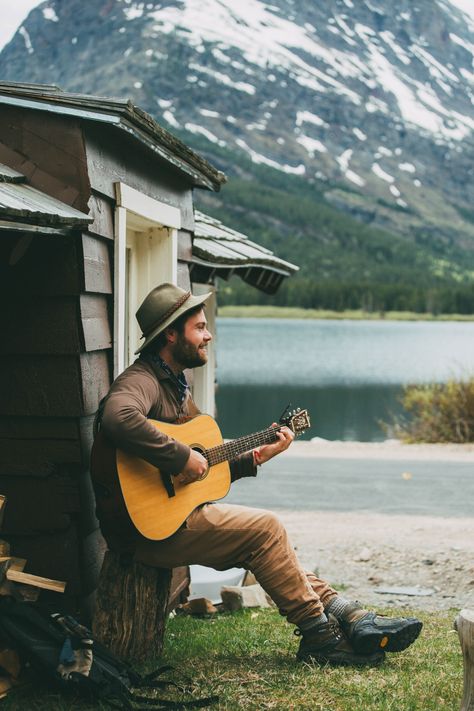 Maja | For Emma, Forever Ago Music In Nature, Lake Montana, Guitar Photography, Camping Photography, Men Photography, Mountain Photography, Mountain Retreat, A Cabin, Mountain Man