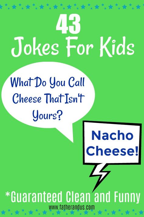 These 43 hilarious jokes will keep the whole family roaring for hours.  They are guaranteed clean and hilarious and are perfect for any occasion.  From silly puns to funny and zany riddles, this is the ultimate list for funny jokes for kids.  #jokes #jokesforkids Clean Jokes For Kids, Best Kid Jokes, Jokes For Kids Hilarious, Funny Puns For Kids, Funny Clean Jokes, Lunch Jokes, Funny Games For Kids, Jokes Kids, Funny Family Jokes