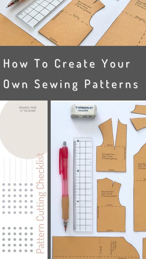 Pin on The Sewing Retreat How To Draw A Pattern For Sewing, Sewing Drawing Sketch, Creative Pattern Making Fashion, How To Make Your Own Patterns Sew, How To Make A Pattern For Sewing, Learn Pattern Making, Beginning Sewing Patterns, How To Make Sewing Patterns, How To Start Sewing