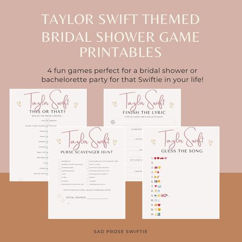 Taylor Swift Games, T Swift, Bride Game, Bridal Shower Inspo, Bridal Theme, Bride Shower, Bridal Shower Printables, From Miss To Mrs, Bachelorette Party Themes