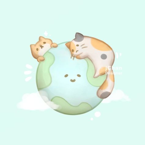 Kawaii Earth, Save Environment Posters, Earth Drawings, Save Environment, Animal Character, Kawaii Stuff, Art Idea, Kawaii Art, Cute Images