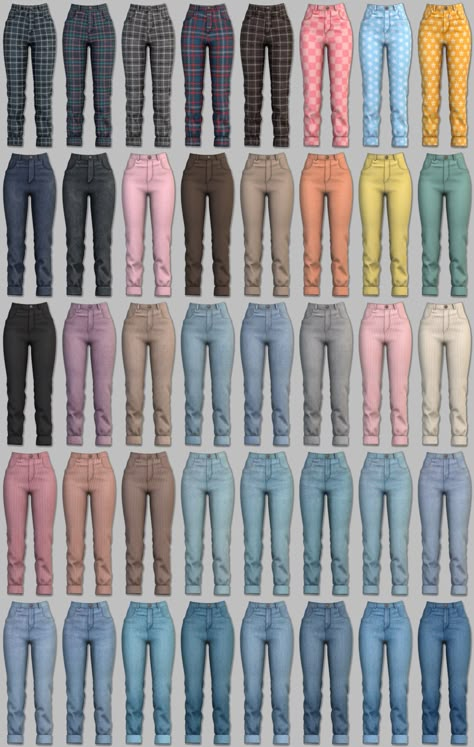 Sims 4 Cc Pants Female, The Sims 4 Pants, Euno Sims, Alpha Sims, Alpha Cc, Sims 4 Tsr, Die Sims 4, Sims 4 Black Hair, Cc Hair