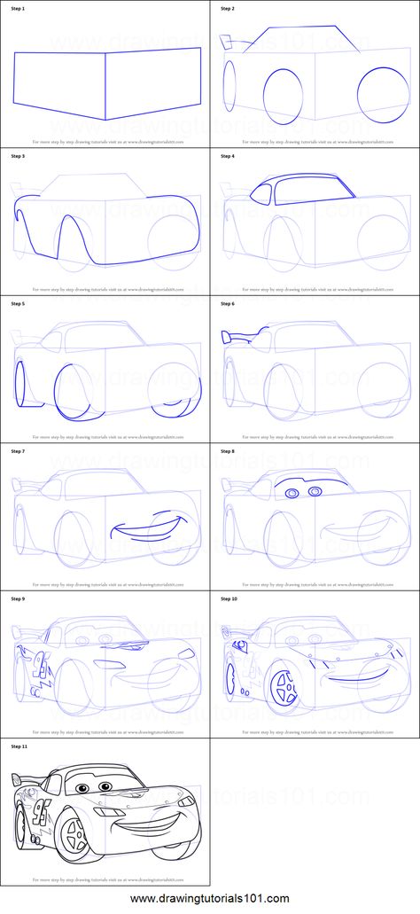 How to Draw Lightning McQueen from Cars printable step by step drawing sheet : DrawingTutorials101.com Lightening Mcqueen Drawing Easy, Drawing Of Lightning Mcqueen, Cars Movie Drawing Easy, Lighting Mcqueen Drawing Easy, Lightning Mcqueen Doodle, Cars Lightning Mcqueen Drawing, Drawing Cars Step By Step, Lightning Mcqueen And Sally Drawing, Lighting Mcqueen Painting