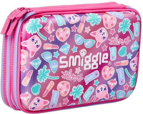 Smiggle Stylin' Double Up Pencil Case Smiggle Pencil Case, Barang Aesthetic, Paper Mobile, Cute Pencil Case, Kawaii Pens, Food Furniture, Cute Pencil, Princess Toys, Stationery Essentials