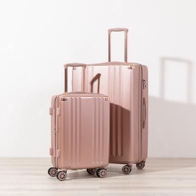 Ambeur 2-Piece Luggage Set - Rose Gold Viaje Aesthetic, Hard Sided Luggage, Cute Suitcases, Large Luggage, Luggage Covers, Luggage Sets, Carry On Luggage, Brushed Metal, Luggage Accessories