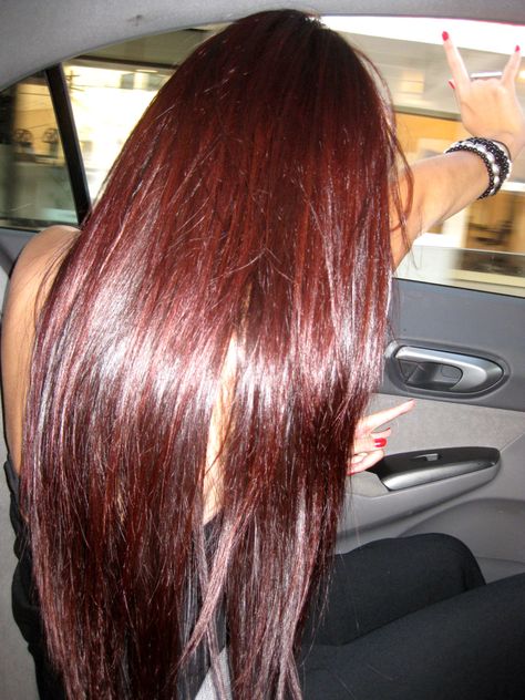 Cherry Coke Red hair color. Not one hairdresser has understood this is what I mean by cherry coke color! Cherry Coke Red Hair Color, Hair Color Cherry Coke, Cherry Coke Hair, Dark Red Hair Color, Hair Colorful, Cherry Coke, Dark Red Hair, Trendy Hair, Hair Dye Colors