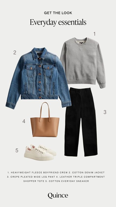 Classic Six Clothing, Sweatshirt With Dress Pants, Crop Jeans With Sneakers, J Crew Outfits Women, Comfortable Travel Clothes, Low 70 Degree Weather Outfit, Quince Looks, Women Fashion 2024, Flannel Winter Outfits