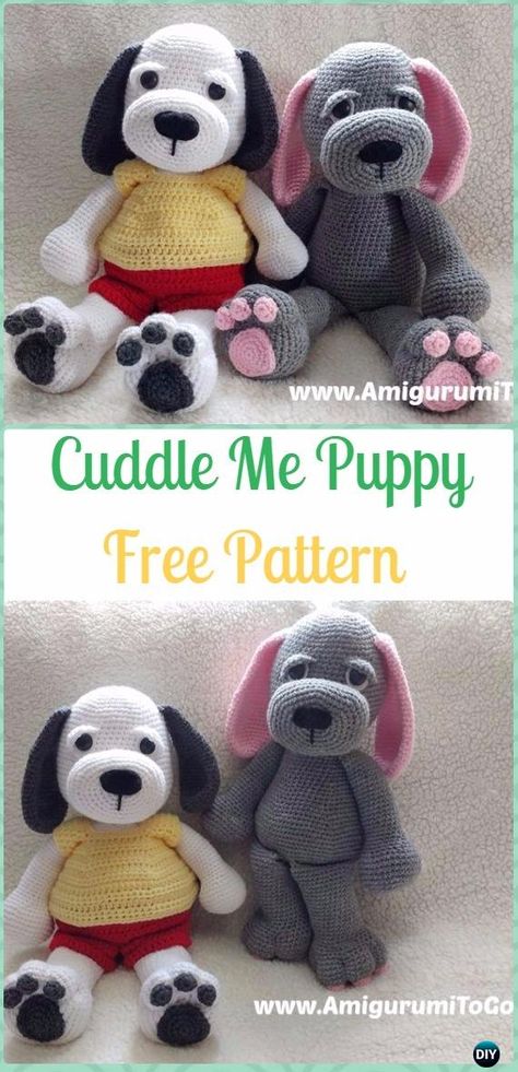 Dog Stuffed Toy, Amigurumi Puppy, Diy Crochet Amigurumi, Crochet Dog Patterns, Pola Amigurumi, Crochet Animals Free Patterns, Crochet Amigurumi Free, Crochet Animal Patterns, Crochet Dog