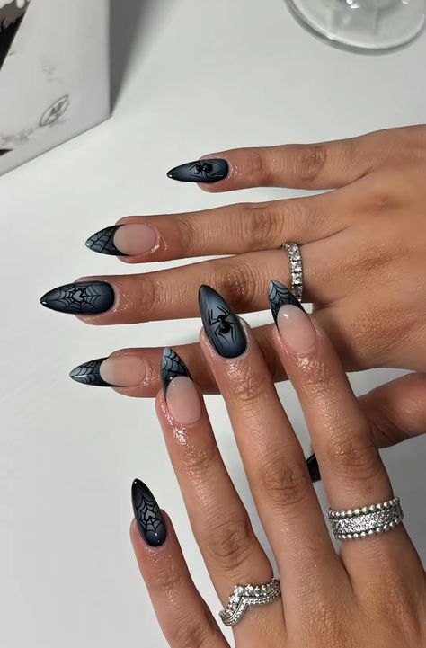 Chase Atlantic Inspired Nails, Nail Designs Spider, French Tip Nail Designs Almond, Chase Atlantic Nails, Nail Inspo Silver, Spider Nail Designs, Swim Chase Atlantic, For Her Chase Atlantic, Like A Rockstar Chase Atlantic