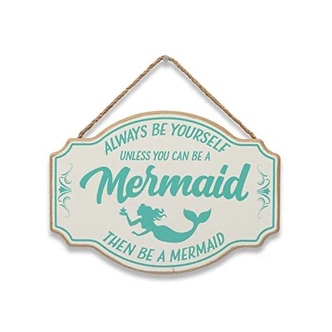 House Coffee Bar, Coastal Chic Decor, Mermaid Sign, Sign For Bedroom, Mermaid Wall Decor, Cafe Door, Cool Wall Decor, Mermaid Life, Cute Mermaid