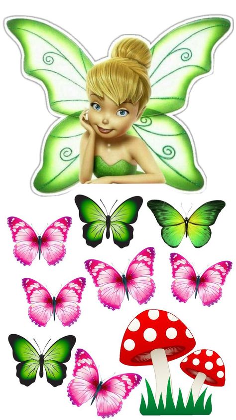 Tinkerbell Cake Topper, Tinkerbell Cake, Cupcake Cakes, Cake Toppers, Cake