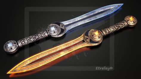 Twin Blades Fantasy, Twin Swords Fantasy Art, Red Giant Star, Adam Taurus, Twin Blades, Giant Star, Red Giant, Blake Belladonna, Cool Swords