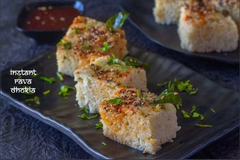 Instant Dhokla recipe- How to make Rava Dhokla- Kali Mirch by Smita - Kali Mirch - by Smita Chickpea Cake, Khaman Dhokla, Dhokla Recipe, Cake Cooking, Evening Snacks, Savoury Cake, Cooking Techniques, Different Recipes, How To Make Cake