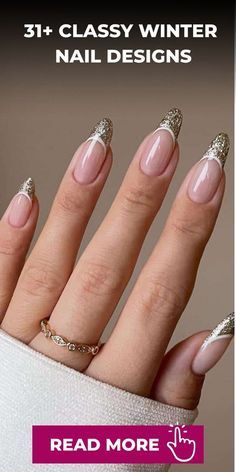 Winter Nail Designs Classy French Tips, Sparkly Winter Nails Acrylic, Holiday Nail Designs Winter French Tips, French Tip Powder Nails, Tipped Nail Designs, Elegant December Nails, French Manicure Winter Nails, Winter French Tips Nails, Winter French Nail Designs