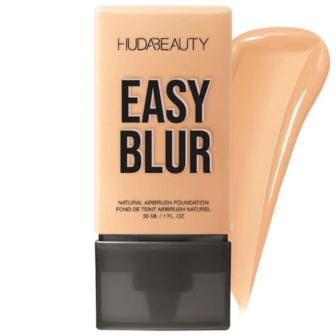 Easy Blur Natural Airbrush Foundation with Niacinamide - HUDA BEAUTY | Sephora Airbrush Foundation, Lightweight Foundation, Sephora Beauty, Too Faced Foundation, Celebrity Makeup Artist, Beauty Inside, No Foundation Makeup, Skincare Ingredients, Makeup Foundation