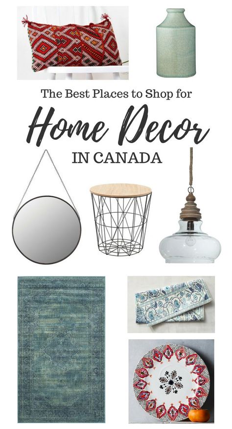 Not sure where to shop for home decor in Canada? I've rounded up some of the best sources for Canadian shoppers, both in-store and online. Canadian Decor, Canada Decor, Home Decor Websites, Home Decor Sites, Interior Design School, Inexpensive Home Decor, Shopping Clothes, Household Decor, Funky Junk