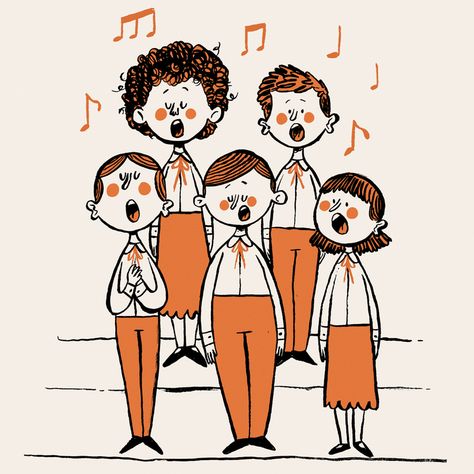 Choir Drawings, People Singing Drawing, Choir Clipart, Choir Illustration, Sing Illustration, Choir Art, Choir Poster, Singing Illustration, Choir Quotes