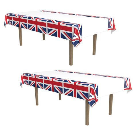 British Themed Parties, Coronation Party, Outdoor Plates, British Party, Plastic Table Cloth, Chinese Paper Lanterns, Outdoor Drinkware, Outdoor Dinnerware, Outdoor Patio Table