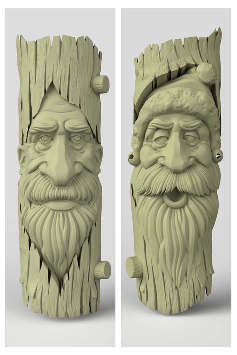 Highly detailed  3D Model in STL format for 3D printing or carve on CNC router. Cnc Designs, Santa Tree, Cnc Design, Cnc Projects, Cut It Out, Print 3d, Doll Shop, Cnc Router, Cut It