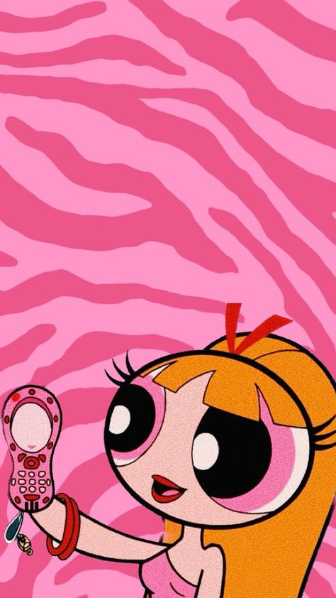 Pink Aesthetic Wallpaper Powerpuff, Blossom Wallpaper Powerpuff, Pink Stripes Wallpaper, 2000s Aesthetic Wallpaper, Blossom Powerpuff, Pink Glitter Wallpaper, Wallpaper Doodle, Cute Tumblr Wallpaper, The Powerpuff Girls