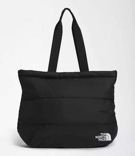 Nuptse Tote | The North Face North Face Backpack Essentials, The North Face Tote Bag, Northface Puffer, North Face Bag, Tote Bags For School, North Face Nuptse, School Tote, Boots Store, Small Laptop