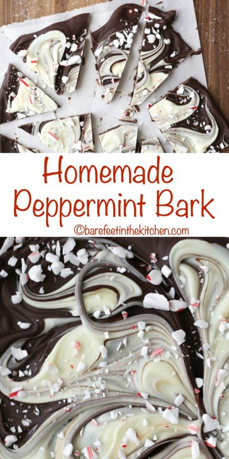 Easy Peppermint Bark Recipe, Easy Peppermint Bark, Peppermint Bark Recipe, Homemade Peppermint Bark, Peppermint Bark Recipes, Xmas Recipes, Candy Bark, Peppermint Christmas, Bark Recipe