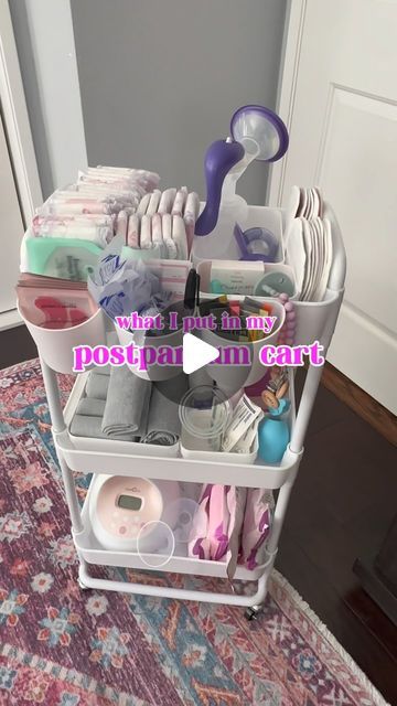 Victoria Meskin RNC-NIC | NICU Nurse on Instagram: "Postpartum Essentials Ready! ✨🩷

Feeling so grateful for my amazing friends who gifted me some of these must-have items for my postpartum journey. Never thought I’d be excited about receiving disposable underwear, but motherhood changes you in the best ways! 😄

I’ve seen so many creative postpartum cart setups, but this one is all about **mom’s essentials**. With limited space in our primary bathroom, I wanted something compact yet fully stocked for recovery. Can’t wait to put it to use! 

⭐️Comment the word “Cart” for a direct link to the cart goods ⭐️

What were your postpartum must-haves? Let me know below! 🫶🏼

#PostpartumPrep #PostpartumCart #MomLife #NewMomEssentials #ThirdTrimester #PregnancyTips #MotherhoodJourney #PostpartumRe Postpartum Bathroom Cart, Postpartum Setup, Postpartum Cart Organizer, Postpartum Basket For Mom, Postpartum Cart, Postpartum Must Haves, Postpartum Essentials, All About Mom, Primary Bathroom