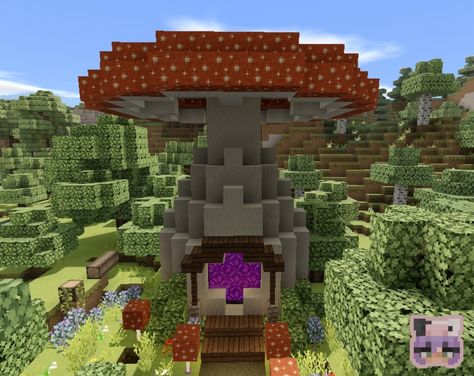 Minecraft Fairy Portal, Mushroom Nether Portal, Nether Portal Designs, Nether Portal Design, Minecraft Mushroom, Fairy Portal, Minecraft Portal, Nether Portal, Disney Dreamlight Valley