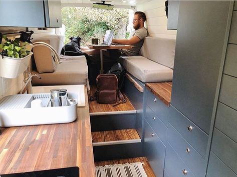 Connecting Sprinter Van People on Instagram: “Smart use of space with this elevated dinette in @wearewanderinghome’s Sprinter Van ————— 🚐 Show off your Sprinter Van! Tag…” Van Conversion Layout, Converted Vans, Van Bed, Convertible Bed, Slider Door, Van Conversion Interior, Sprinter Camper, Campervan Life, Van Life Diy