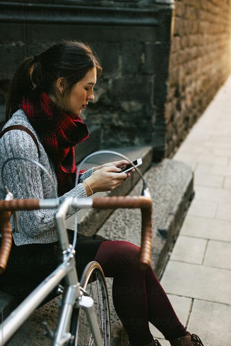 Woman Sitting Side View, Sitting Side View, Iphone Wallpaper Music, Woman Sitting, On Phone, Model Release, Us Images, Side View, Coach Dinky Crossbody