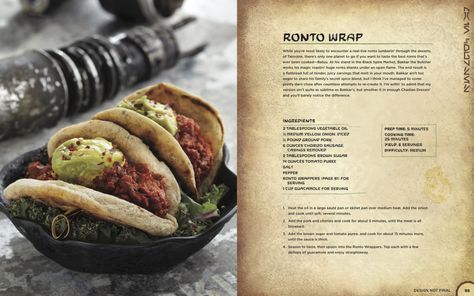 PHOTOS: Seven New Recipes From Star Wars: Galaxy’s Edge – The Official Black Spire Outpost Cookbook, Including a Take on Ronto Wraps and Tip-Yip! - WDW News Today Galaxys Edge Recipes, Star Wars Food Recipes, Alien Food, Star Wars Cookbook, Disneyland Recipes, Geek Recipes, Movie Recipes, Black Spire Outpost, Movie Food