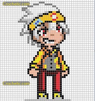 Soul Eater Pixel Art Grid, Soul Eater Alpha Pattern, Soul Eater Perler Beads, Soul Eater Pixel Art, Free Halloween Crochet, Soul Evans, Blouse Free Pattern, Grid Art, Crochet Grid