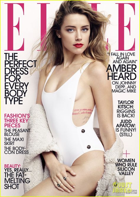 amber heard elle july 01 Amber Heard shows off her svelte figure on the cover of Elle magazine's July 2015 issue, on newsstands June 23.    Here's what the 29-year-old actress had to share… Amber Head, Jesse Metcalfe, Avan Jogia, Ryan Guzman, Elle Us, Taylor Kitsch, Poppy Delevingne, Vanessa Paradis, Karl Urban