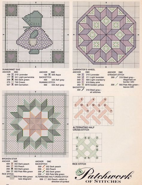 Cat's Vintage Collection: Twelve Cross Stitched Quilt Squares Erin Elizabeth, Quilting Stitch Patterns, Free Chart, Graph Paper, Cross Stitch Charts, Square Quilt, Cross Stitch Designs, Hand Stitching, Vintage Collection