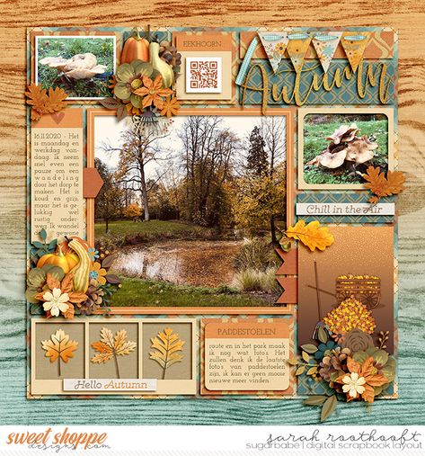 Thanksgiving Scrapbook, Family Scrapbook Layouts, Scrapbook Gallery, Fall Scrapbook Layouts, Autumn Photos, Album Photo Scrapbooking, Scrapbook Design Layout, Beautiful Scrapbook Layouts, Fall Art Projects