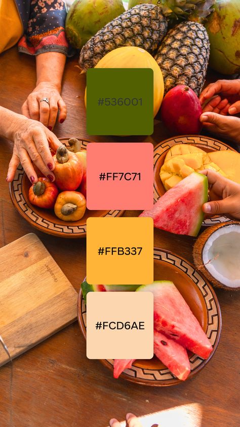 We went searching through the Canva photo library to find some delicious dishes to inspire this month’s #ColorPalette! Here are some color palettes inspired by food. Potato Color Palette, Fruit Palette Color, Delicious Color Palette, Cooking Color Palette, Juice Bar Color Palette, Food Business Color Palette, Color Palette For Food Brand, Food Blog Color Palette, Fruity Color Palette