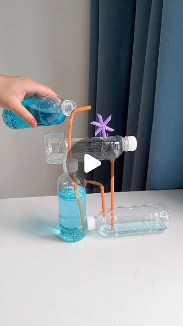 paper crafts creator on Instagram: "Use Three Plastic Bottles To Make A Fun Fountain Waterwheel For Children. It's Amazing

#HandmadeDIY #RecycleCrafts #ScienceExperiments #ParentChildCraft #FunWithKids #DIYProjects #WaterwheelCraft #CreativeCrafts #EasyCrafts #FamilyActivities" Diy Paper Toys, Hadiah Diy, Diy Science Experiments, Kid Experiments, Diy Science, Wood Projects Furniture, Kraf Diy, Diy Home Furniture, Tag Your Friends