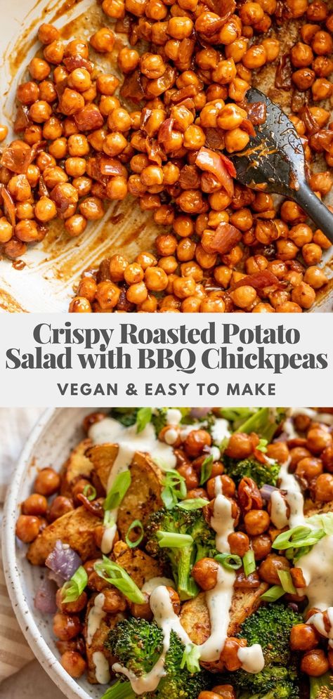 Vegan Summer Meal Prep, Plant Based Spring Recipes, Vegan Student Recipes, Salad With Bbq, Detox Lunch, Roasted Potato Salad, Bbq Chickpeas, Roasted Potato Salads, Vegetarian Bowls