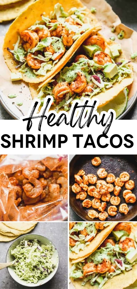 High Protein Shrimp Tacos, Healthy Shrimp Tacos Clean Eating, Shrimp Tacos Half Baked Harvest, Healthy Dinner Recipes With No Meat, Clean Eating Quick Meals, Crock Pot Shrimp Tacos, Low Carb Spicy Shrimp Tacos, Shrimp Tacos Healthy, Low Calorie Shrimp Tacos