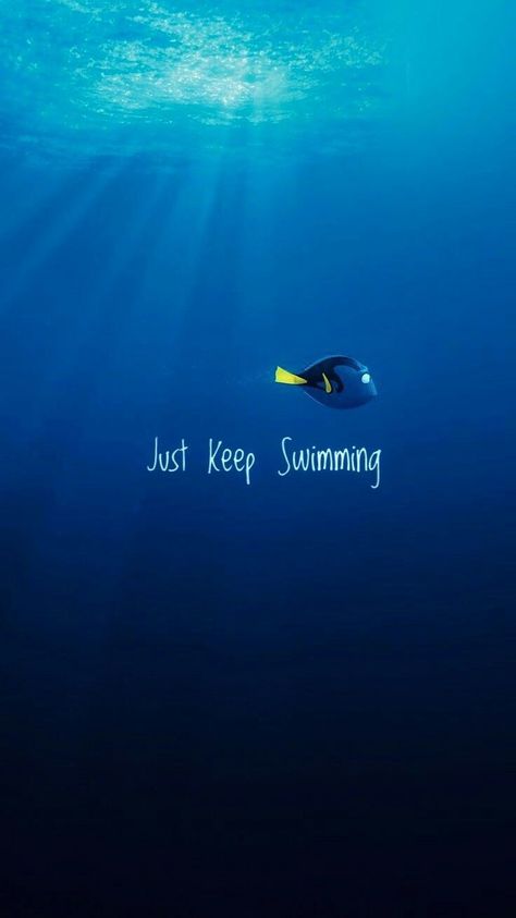 Sick Backgrounds, Disney Quote Wallpaper, Minimal Wallpapers, Cute Disney Quotes, Nemo Dory, Connect With God, Simplistic Wallpaper, Disney Finding Nemo, Just Keep Swimming