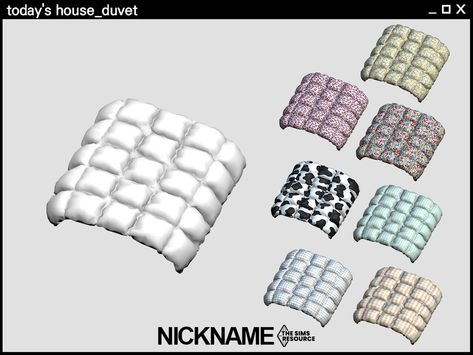 The Sims Resource - today's house set duvet Rustic Pantry, Country Deco, House Clothes, Sims4 Cc, Wallpaper Stickers, Vintage Office, House Bed, Table Clock, Animal Skin