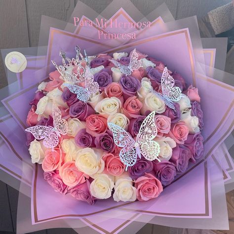 Beautiful Bouquet Of Flowers Birthday Floral Arrangements, Nice Flowers Beautiful, Flowers Bouquet Ideas, Birthday Care Packages, Diy Arrangements, Valentines Flowers, Bouquet Ideas, February 11, Rose Bouquet