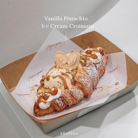 Cream Croissant, Food Menu Design, Pastry And Bakery, Cafe Menu, Bakery Cafe, Cute Desserts, Food Poster, Cafe Food, Yummy Food Dessert